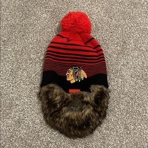 Chicago Blackhawks Beanie with Faux Beard